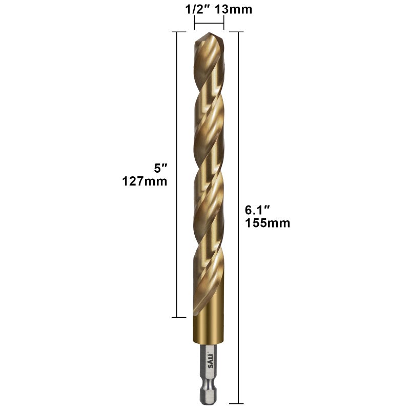 SALI Cobalt Drill Bit Set,10 Pack 7/32 Inch High Speed Steel Hex Shank Jobber Drill Bits, for Hardwood, Aluminum,Metal,Copper,Alloyed Steel - Image 2